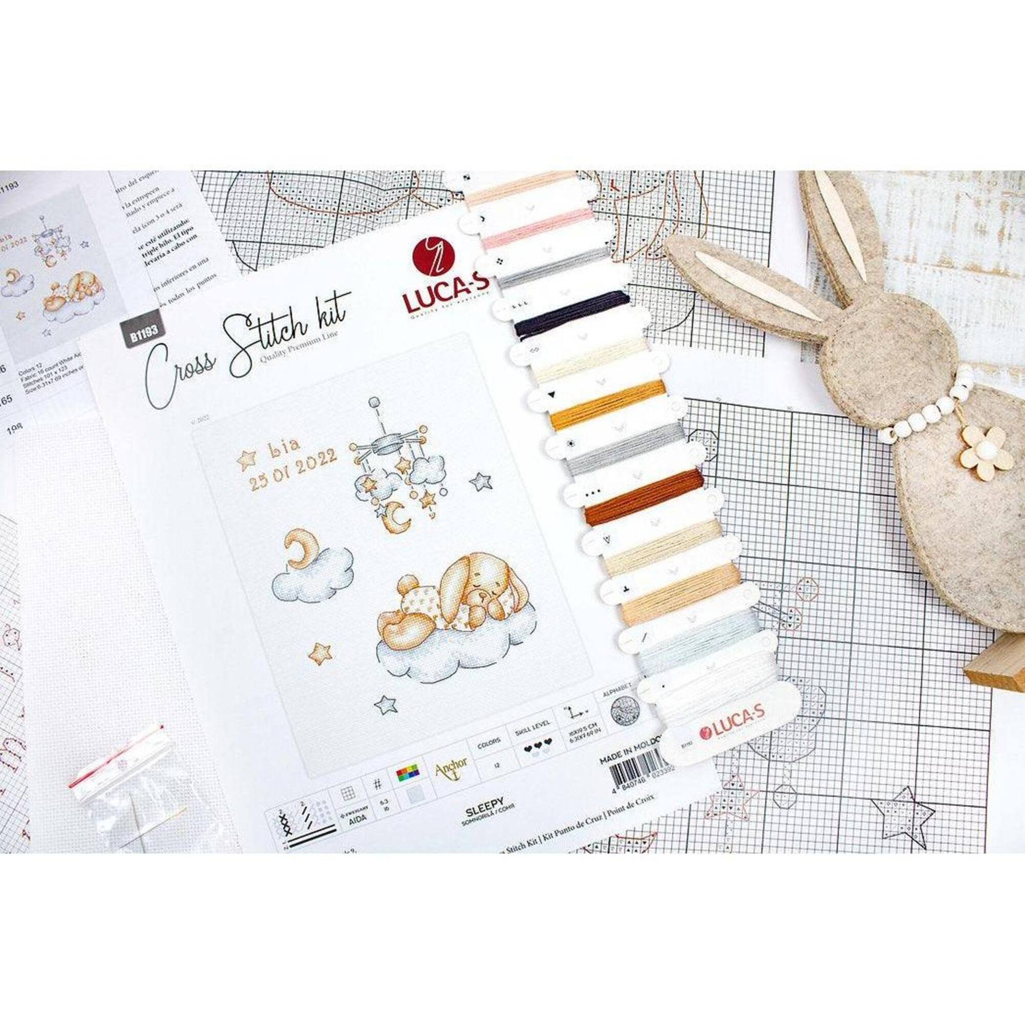 Luca-s Sleepy Counted Cross Stitch Kit